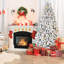 Arbre de Noël enneigé 6 pi avec 350 lumières UL multicolores et 36 branches de pin - 888 branches, charnières pour un assemblage rapide, lumières enneigées en métal, naturel, installation rapide, soutien