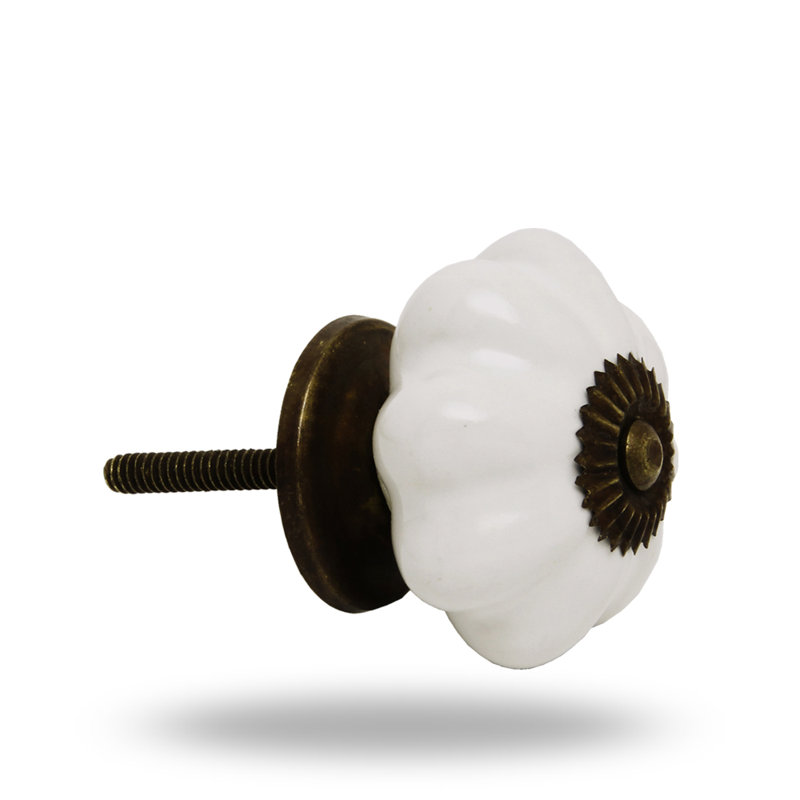 Oversized 1.6" Length Novelty Knob Multipack, Off-White/Bronze