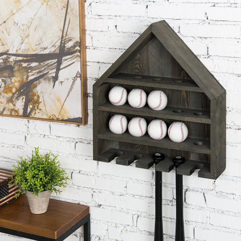 Solid Wood Wall Mounted Sports Rack