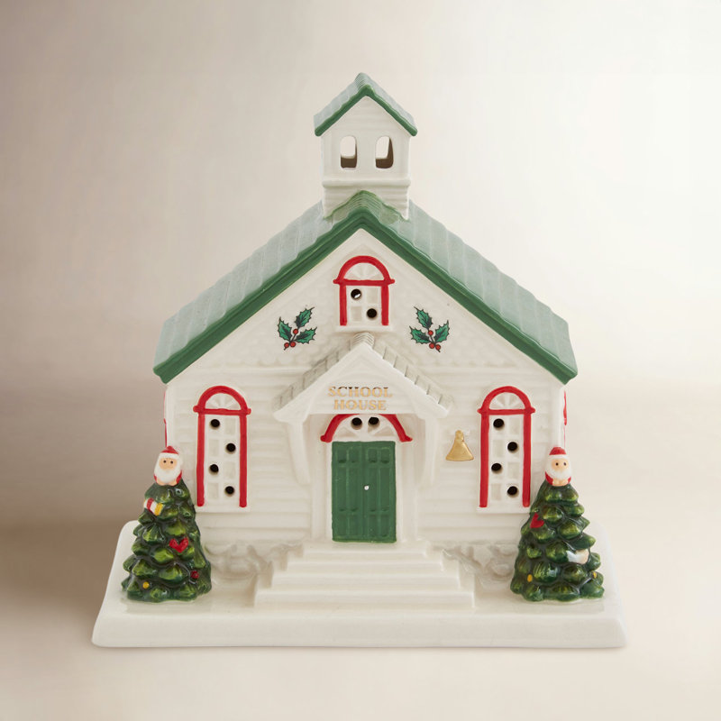 Spode Christmas Tree Led School House 5.5"