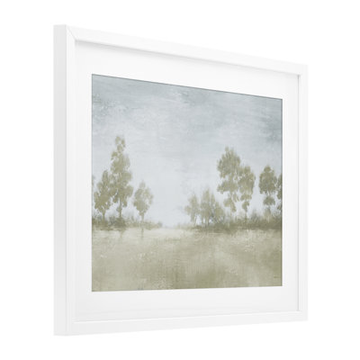 «Soft Distant Valley Landscape», reproduction d'art sous verre encadrée par Michael Marcon