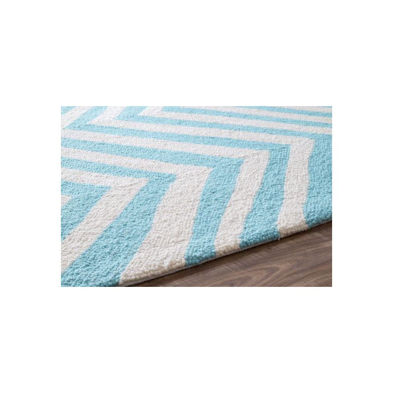 Tapis bleu de Reva Chevron, 7'6" x 9'6"