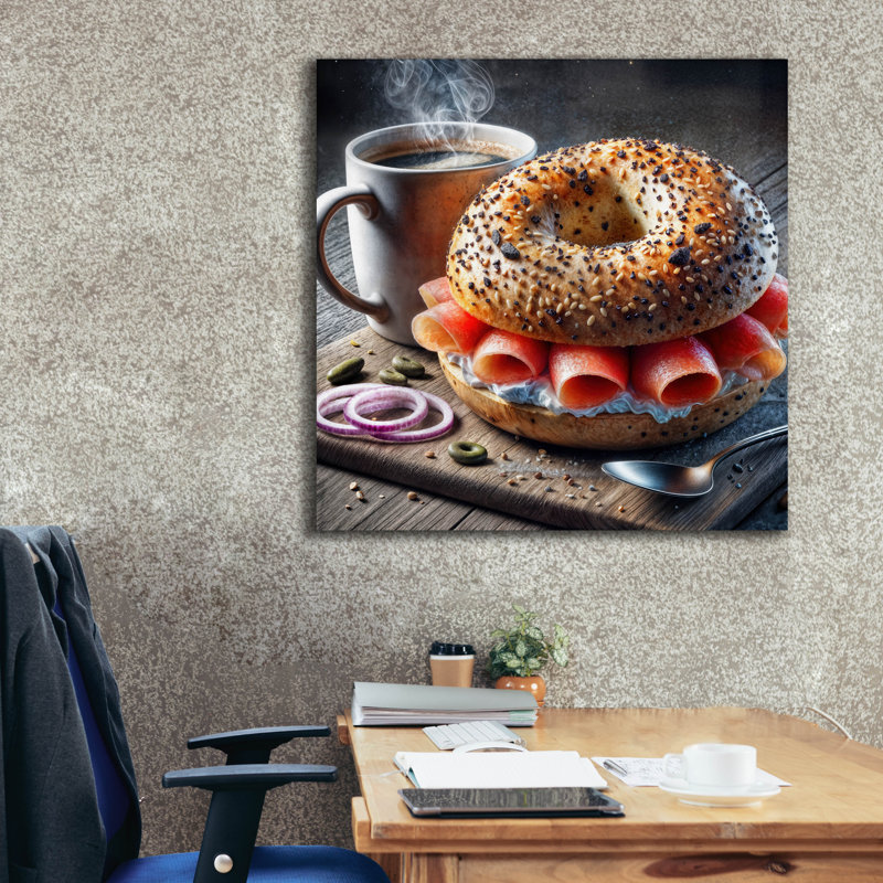 «Power Breakfast» par Rey Klimt, art mural sur toile, H 37 po x l 37 po