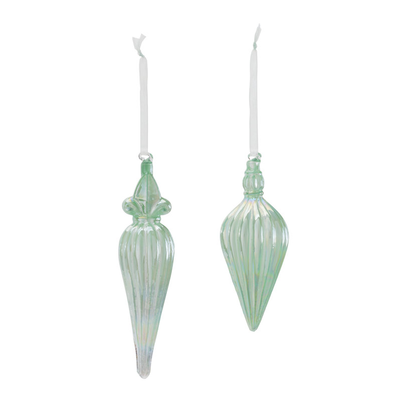 Ornement en verre irisé (ensemble de 12)