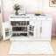 Garde-manger moderne 2 pièces avec tablettes réglables, tiroir et plateau en faux marbre-23506014