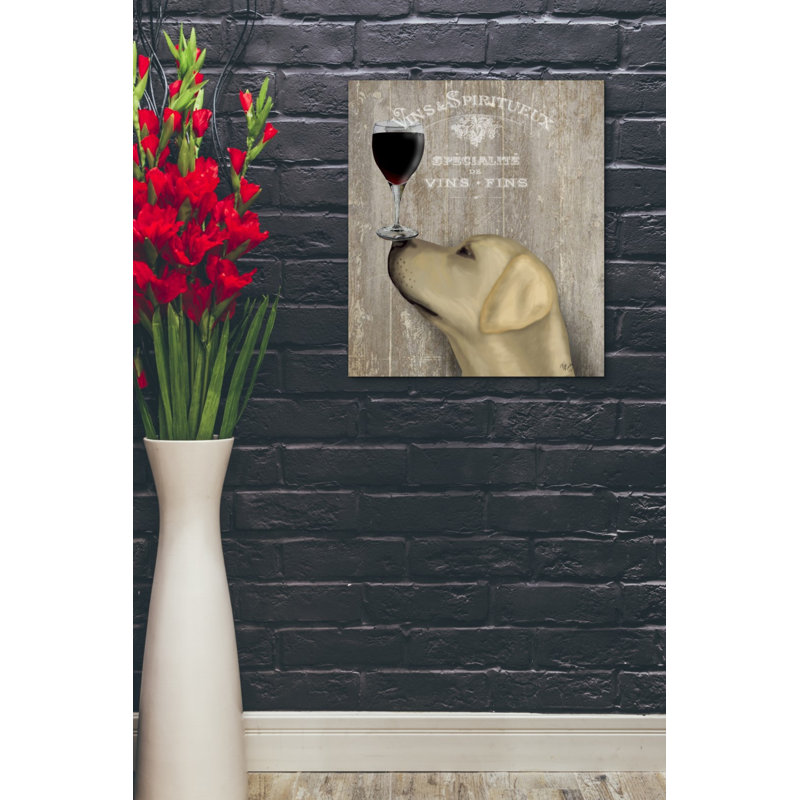 «Dog Au Vin Yellow Labrador», impression sur toile tendue, H 24 po x l 20 po x P 0,75 po