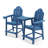Tall Adirondack Chairs Set Of 2 With Removable Table,Poly Adirondack Chair Bar Stools With Cup Holder, 25.6", 300Lbs, Weather Resistant Lifeguard Chair For Balcony,Deck-1159572213