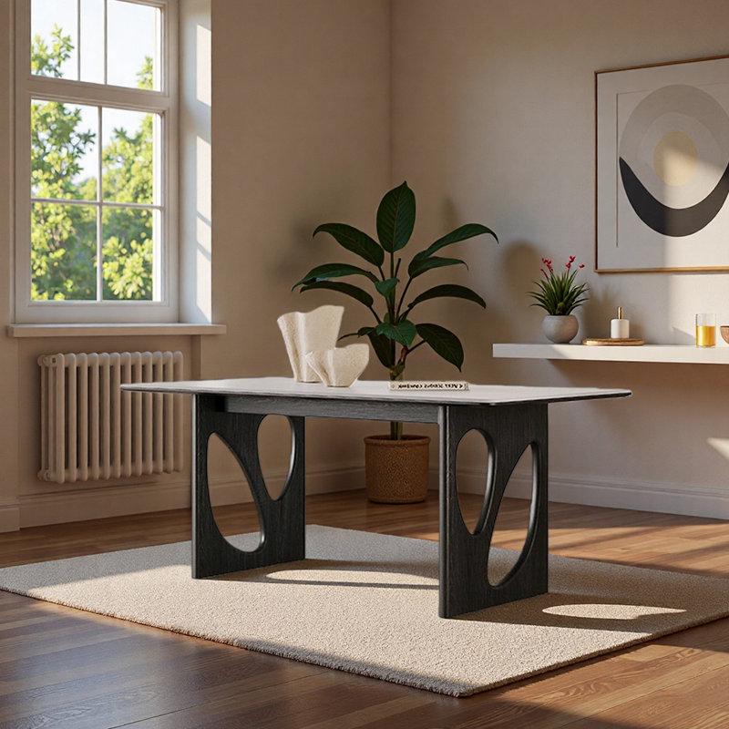 Table de salle à manger à piédestal 62,99 po Jantzen, H 29,53 po x L 70,87 po x l 35,4 po
