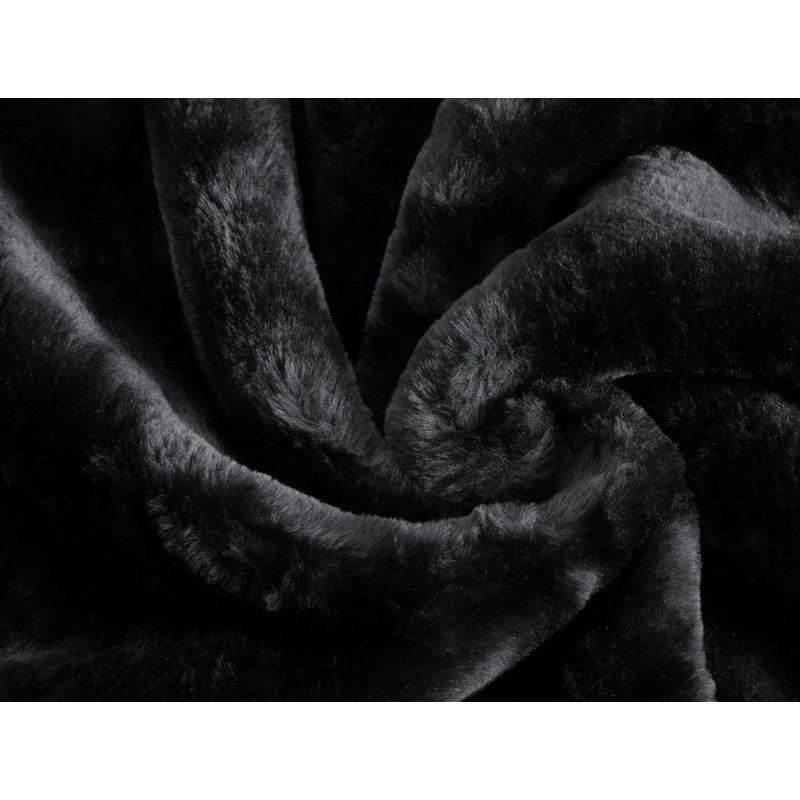 Luxurious Black Faux Mink King Size Blanket