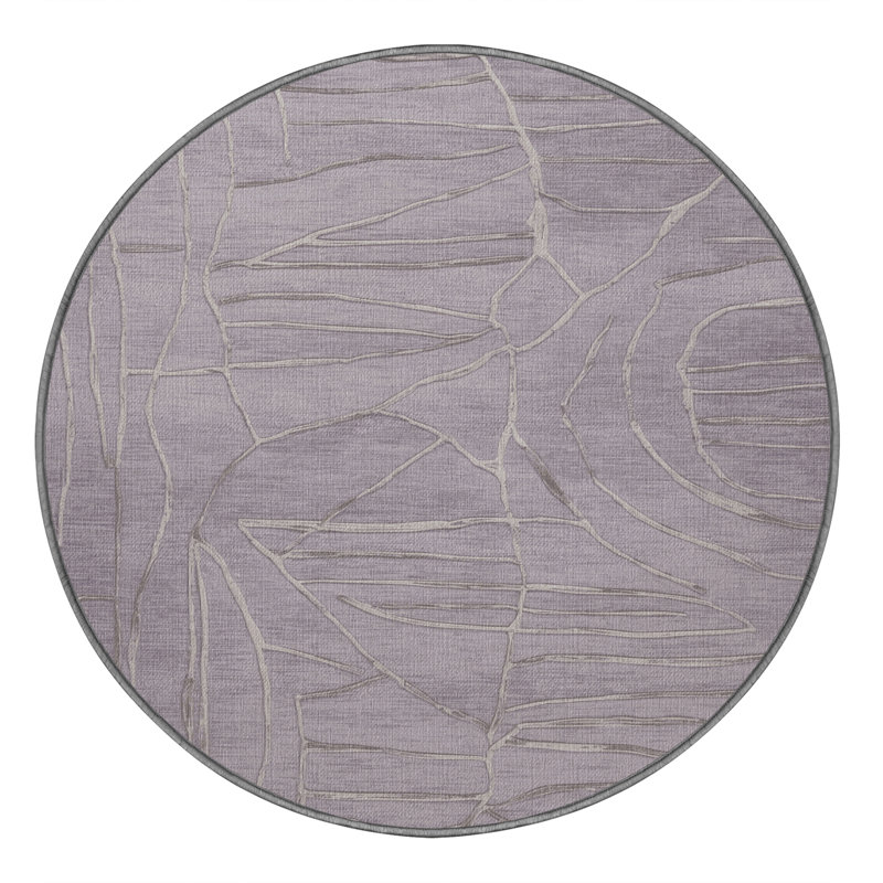 Tapis rose lavable à la machine, Rond 7 pi