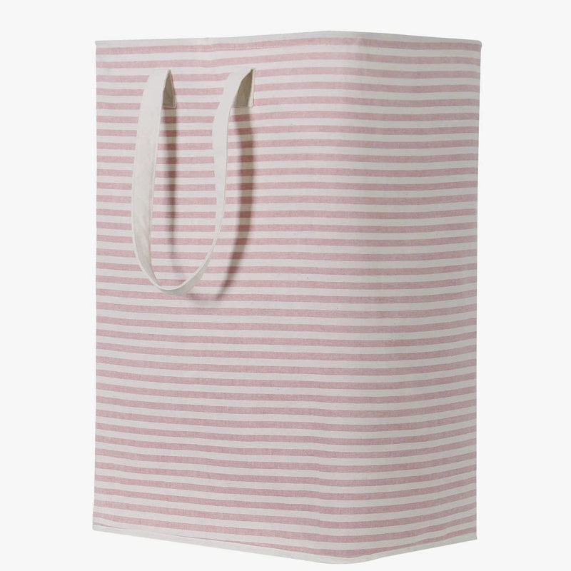 Fabric Laundry Hamper with Handles, Pink