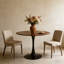 Table de salle à manger moderne 35 po / 24 po avec plateau en MDF et table de cuisine ronde en tulipe-302582044-318301337-313868652