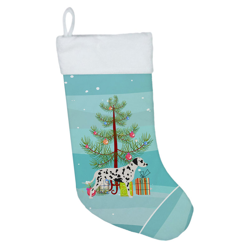 Chaussette de noël joyeux de noël, Dalmatien noir