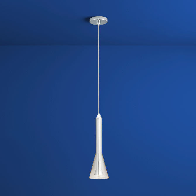 Luminaire suspendu conique 1 lumière Liberty, Chrome poli, Miroir