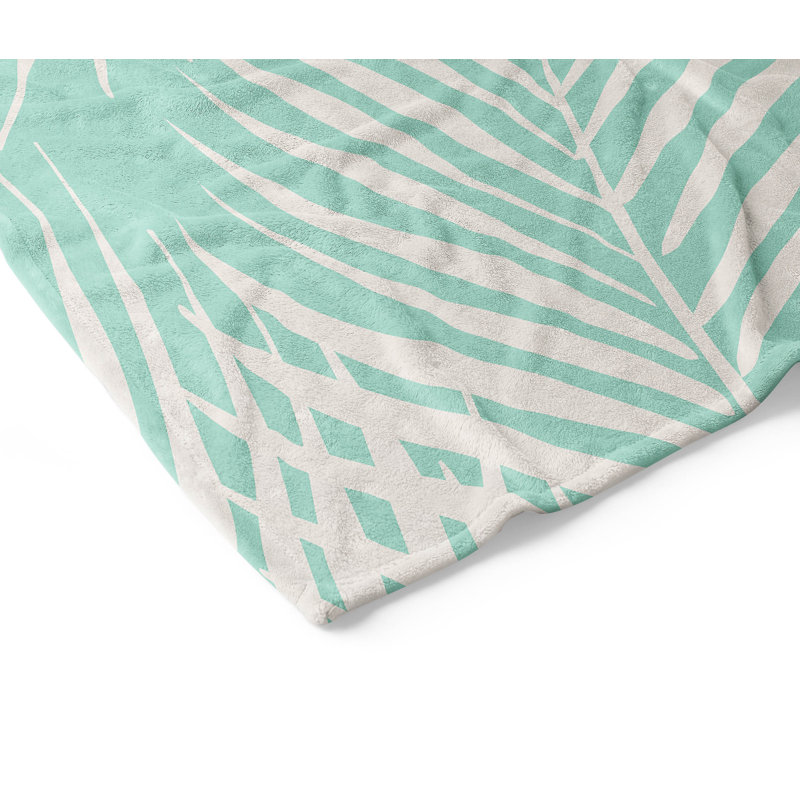Couverture en velours de coton Waving Palms, L 80 po x l 60 po, Comme neuf