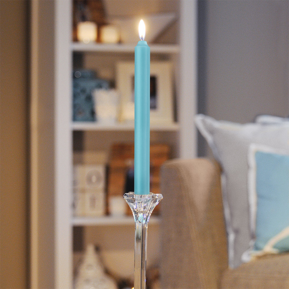 Root Candles Unscented Taper Candle, 9" H x 0.88" W x 0.88" D, Sky