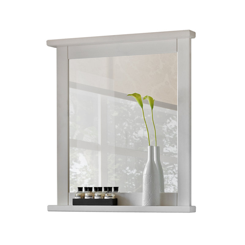 Bradlee Flat Wall Mirror with Shelves