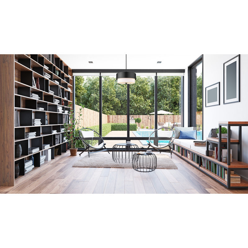Luminaire suspendu 3 lumières ollin, Noir mat, H 9,125 po x l 18 po x P 18 po