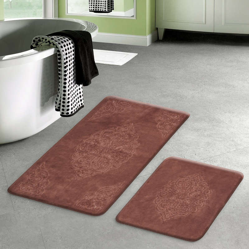 Ensemble de tapis de bain 2 pièces Mille, Rouge brun