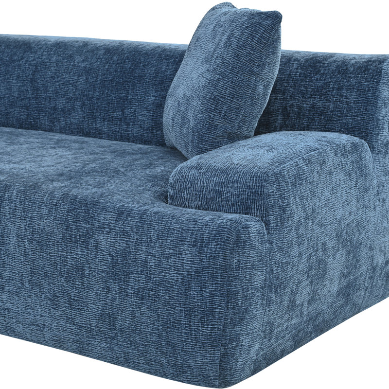 Grand canapé modulaire moderne en L, Bleu coton