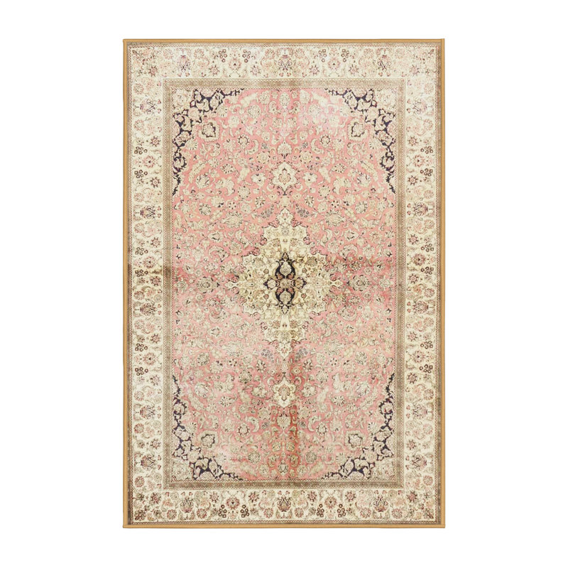 Tapis traditionnel Kramfors Mehroon / noir / bleu, Rectangle 2 pi x 4 pi