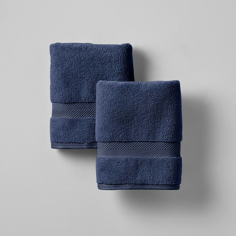Rane Plush Cotton Hand Towel, Midnight Navy