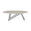 Table basse noire et chêne avec bordure en métal, hauteur de 15 po, capacité de poids de 70 lb, base ovale gris vieilli, produit de 20 lb