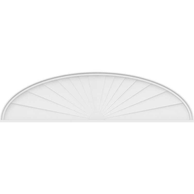 Fronton elliptique en PVC de qualité architecturale Sunburst, H 21 po x l 80 po x P 2 po