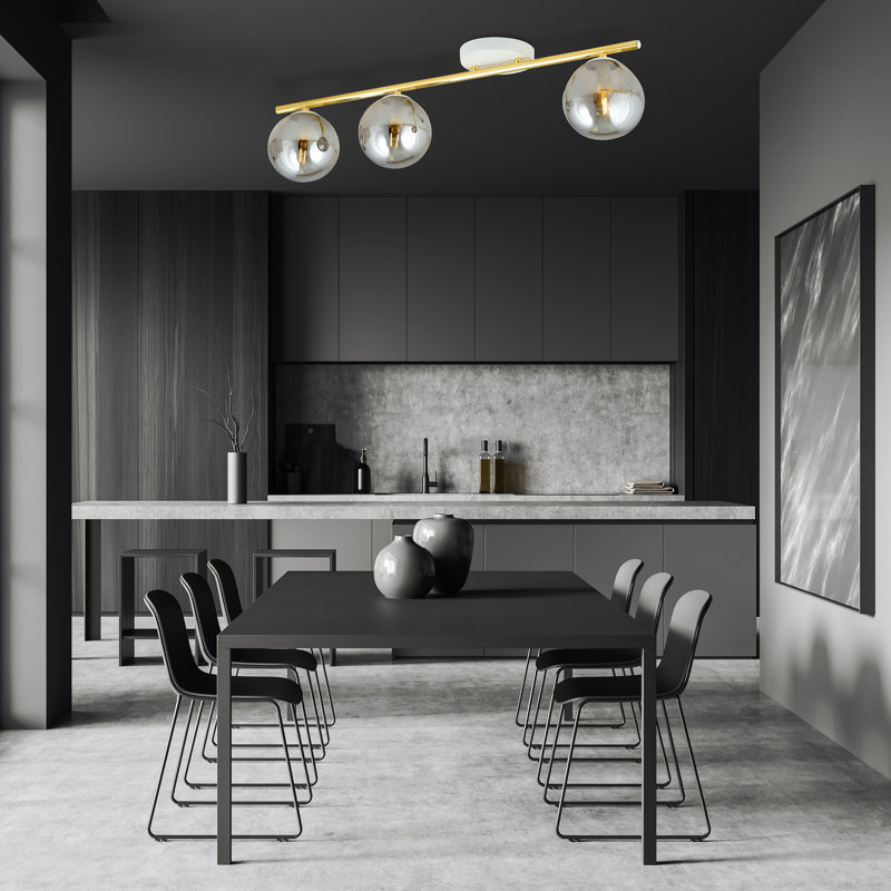 Wojtala 3 - Light Dome Chandelier, Grey, White