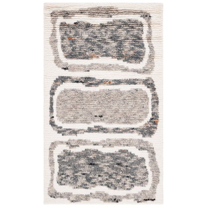 Tapis ivoire / gris foncé Antonnia, Rectangle 3 pi x 5 pi