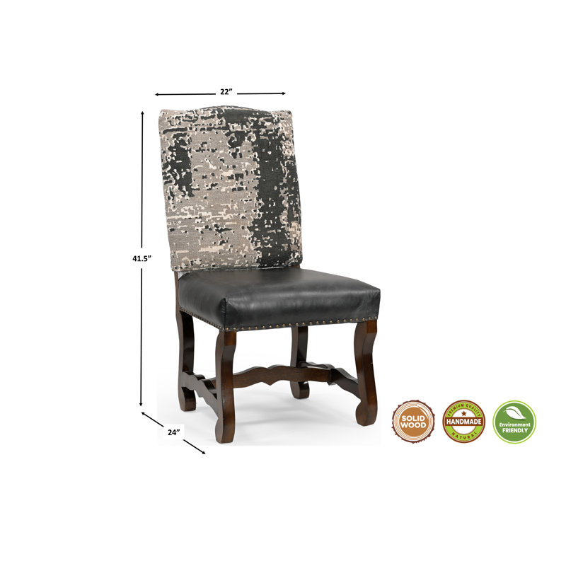9-Piece Live Edge Solid Wood Dining Set, Brown, Gray/Black