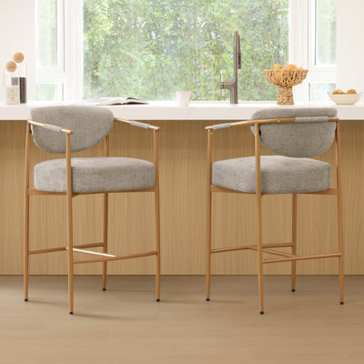 Tabouret de comptoir rembourré 27 po avec accoudoirs
