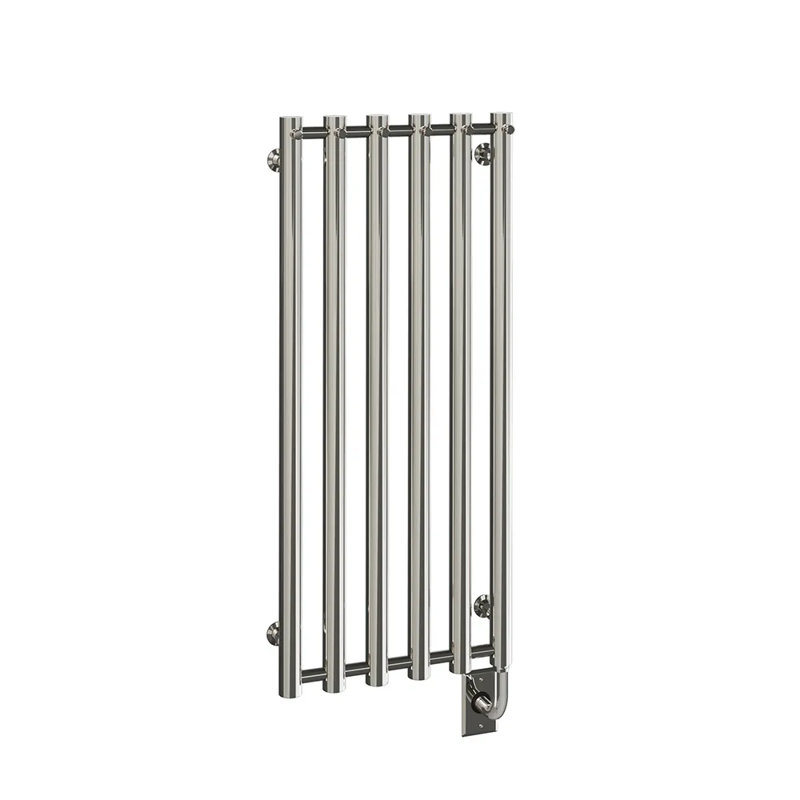 Chauffe-serviettes électrique mural 16 po x 37,5 po Rosendal, H 37,5 po x l 16,5 po x P 4 po, Nickel poli, Électrique câblé