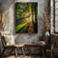 Reproduction d'art sur toile, "Scène de forêt sereine baignée de soleil doré avec rayons"-1032900778