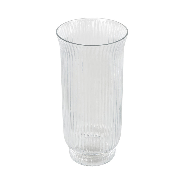 Porte-bougie nervuré en verre Perry and Grey, H 12,65 po x l 5,9 po x P 5,9 po
