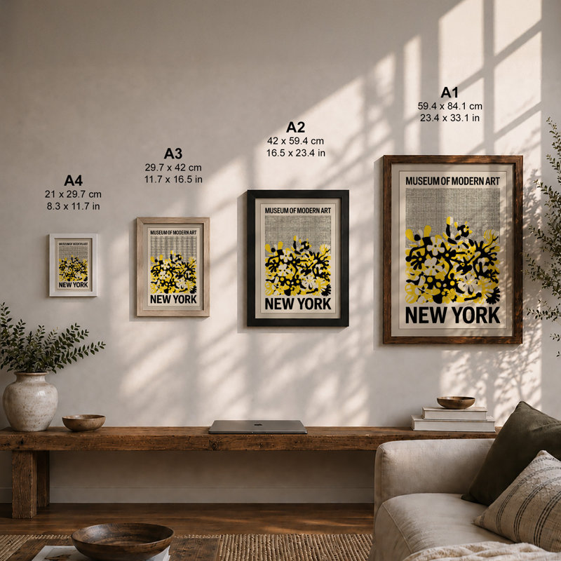 Museum Modern Art Retro - Framed Print, A1 - 84.1 x 59.4 cm, Walnut