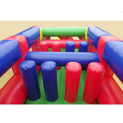 Parcours gonflable 9 pi x 32 pi avec glissade et soufflerie