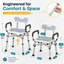 Chaise de douche avec accoudoirs et dossier amovibles