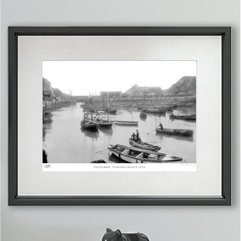Polperro, Fishing Boats 1924 - Single Picture Frame Print, 45cm H x 60cm W x 2.3cm D