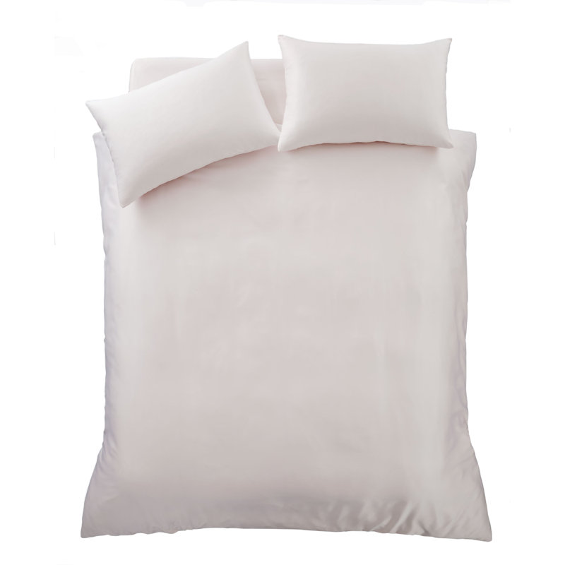 Silky Soft Satin Duvet Cover Set with Pillowcases, Blush, King Duvet Cover + 2 Standard Pillowcases
