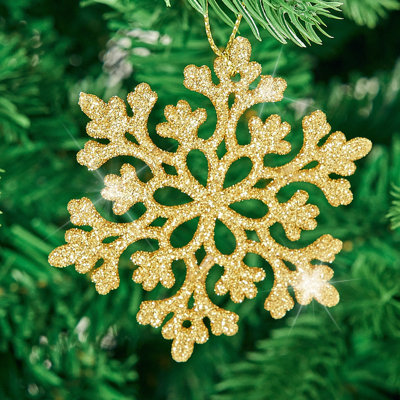 Ornement en forme de flocon de neige, 48 pièces de 6 tailles et 3 grands flocons de neige artificiels, ornement suspendu en forme de flocon de neige pour arbre de Noël, décoration de Noël dans le salon Winter Wonderland, avec ornement solaire à écla