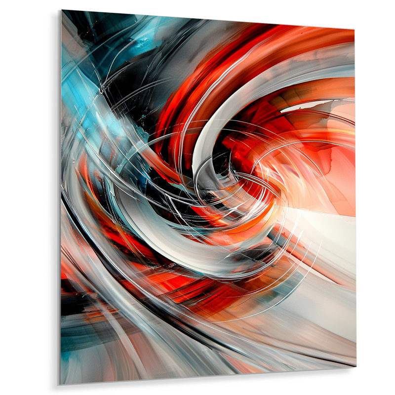 Celestial Dance Of Golden Fractal Vector II - Abstract Metal Wall Decor, Fractal Metal Print, 20" H x 12" W x 0.84" D