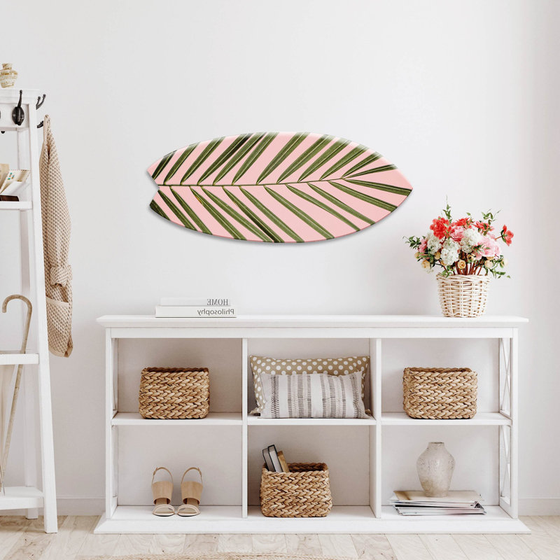Palm Life Blush Skimboard Floral and Botanical Acrylic by Oliver Gal