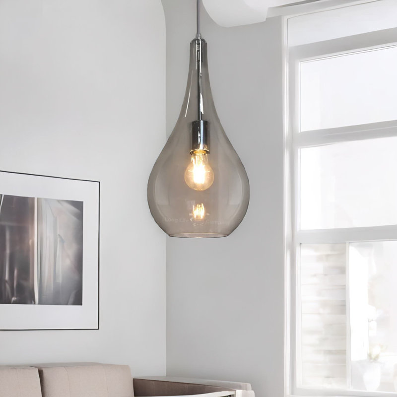 45cm H Glass Pendant Shade in Grey