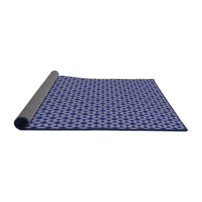 Tapis de zone bleue à motifs, Rond 3 pi