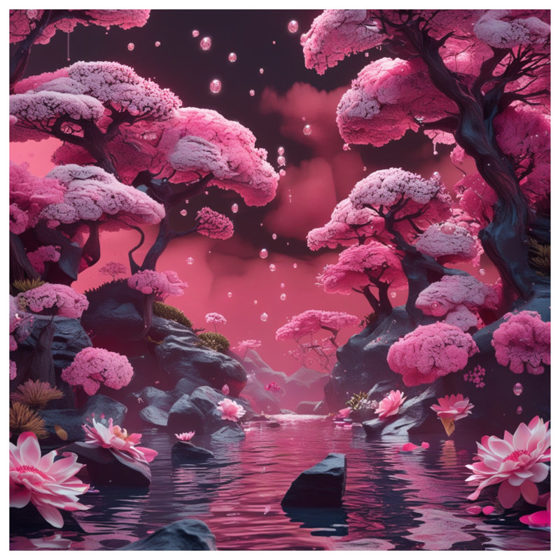 Housses de couette Pink Blossom Trees, Très grand lit