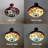 42" Retractable Tiffany Stained Glass Ceiling Fan with LED Lights, 3-Speed Dimmable Fandelier with Remote Control