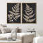 «Vintage Fern Leaf Silhouettes Natural Botanical Rustic», 2 pièces sur toile-99016315-99016318