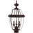 3-Light White Outdoor Post Lantern Pendant: Clear Glass Shade-101231138