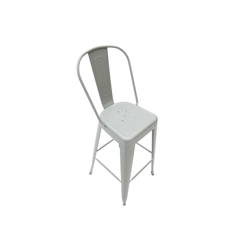 Counter Stool with Metal Frame, Light Grey